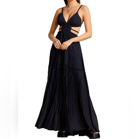 JONATHAN SIMKHAI - Liz Mushroom Dress in Black - Picture 1 of 4